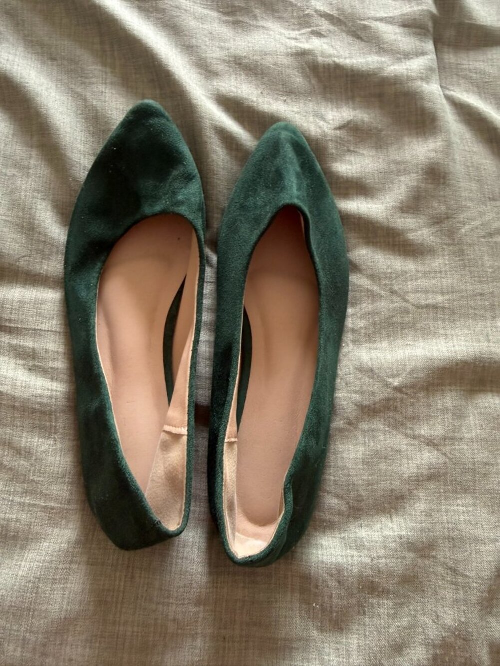 ChaiRong Zhou Green Pointed Toe Ballet Flats Size 9